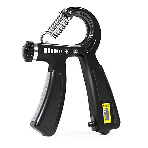 Hand Grip Strengthener Counting Forearm Trainer Workout ?finger exerciser? Adjustable Hand Trainer?finger grip strength trainer?exercise hand grips?Hold rugbyFinger Strengthener Trainer (11 to 154 LB)