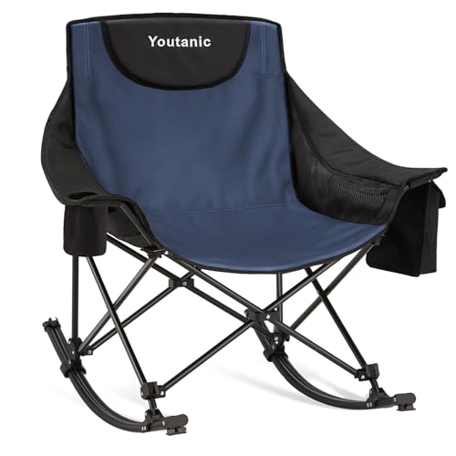 Youtanic Oversized Folding Rocking Camping Chair, Padded...