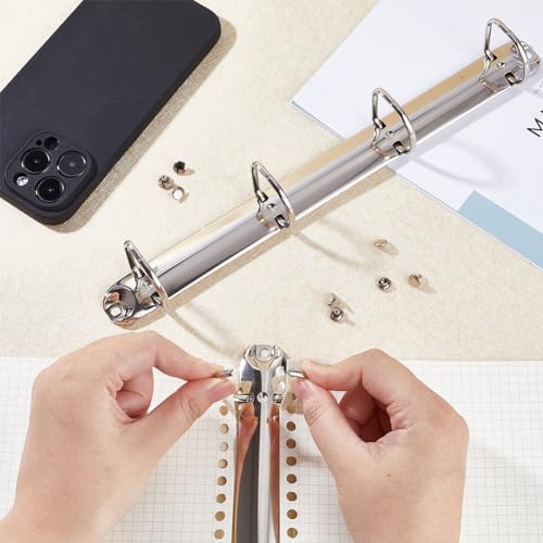 GORGECRAFT 2Stk Metall A4 Größe 3-Ring-4-Ring-Bindemechanismus Ersatzstahl-Loseblattbinder D-Ringe Blattbinderücken Kämme Kämme Für Organisatoren DIY Planer Schuldokumentenorganisation