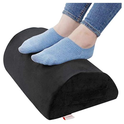 Ergonomic Foot Rest Cushion Under Desk with High Rebound Ergonomic Foam Non-Slip Half-Cylinder Footstool Footrest Ottoman for Home Office Desk Airplane Travel (Black)