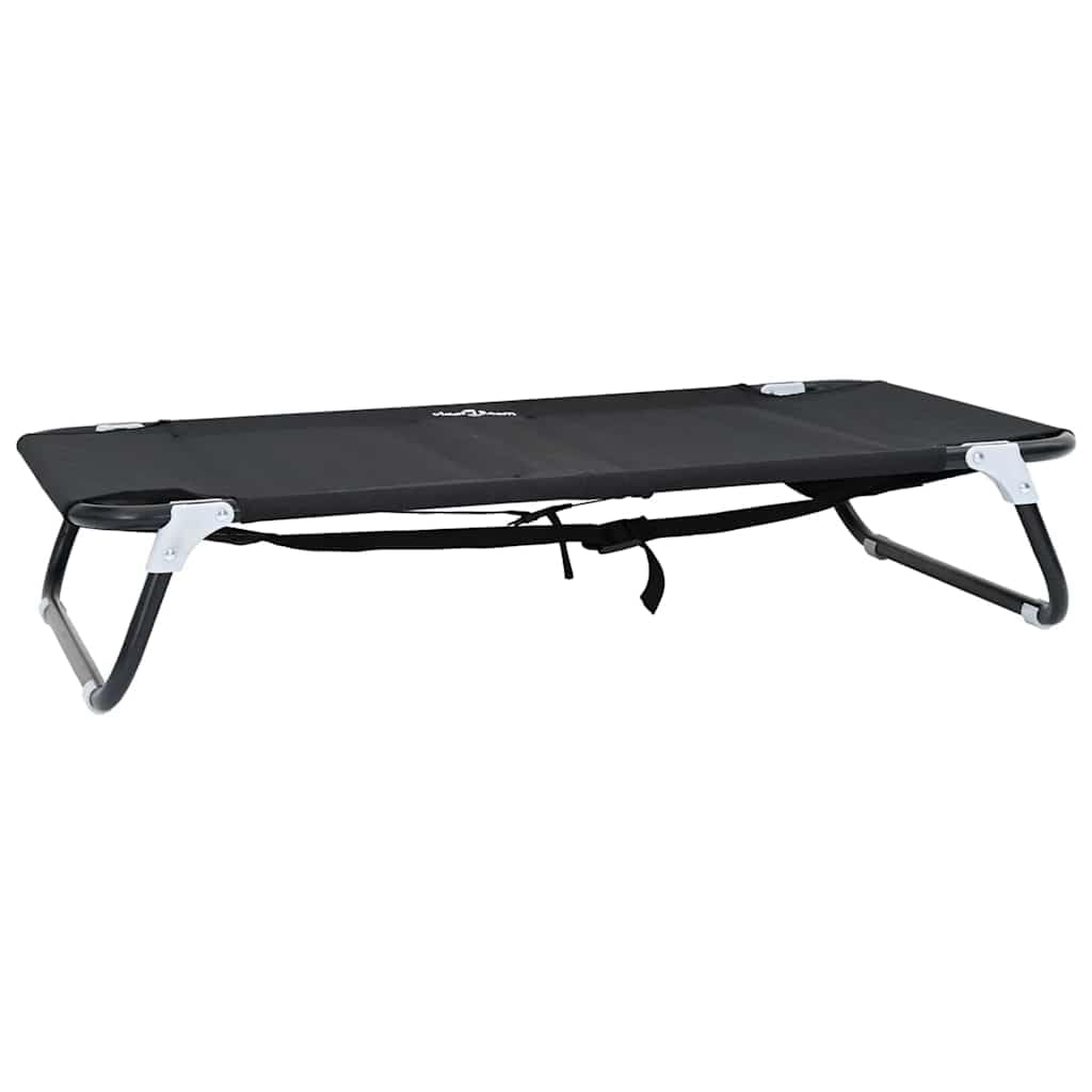 Składane legowisko dla psa czarne 90x55x18 cm stal, wodoodporne wewnętrzne legowisko dla psa z antypoślizgową podstawą, lekka i przenośna poduszka dla zwierząt domowych
