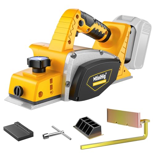 Cordless Electric Hand Planer: 3-1/4-Inch Handheld Planer Compatible with Dewalt 20V Battery (No Battery) - 15000 RPM Power Wood Planer for Woodworking, Carpentry, and Home DIY