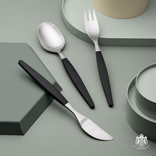 Cuillère à soupe Focus de Luxe Gense 20 cm acier noir mat couvert de table design - 3