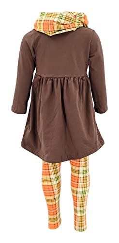 Image of Unique Baby Girls Kids Toddler 3pc Outfit Set Long Sleeve Cotton Blend Tunic Top Leggings and Scarf