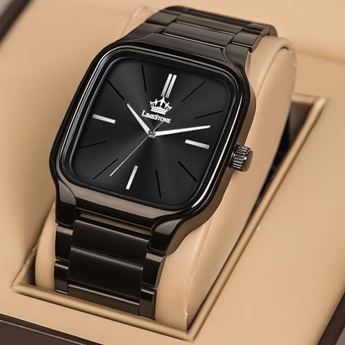 Image of LIMESTONE Classic Series Men Analog Watch - Stainless Steel Mesh Strap with Elegant Dial & Roman Numerals | Quartz Wristwatch for Casual & Formal Wear