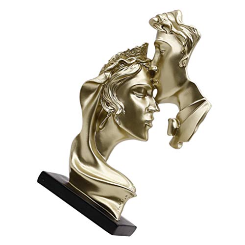 FAVOMOTO Casal Arte Escultura de Resina Beijo Estatueta Apaixonada Estátua de Amor Abstrato Ornament