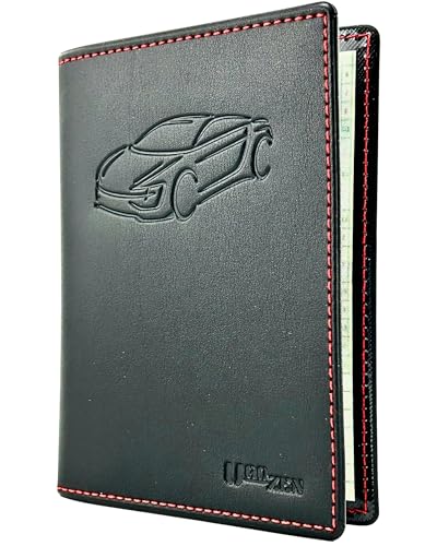 Ugozen Fahrzeugschein Hülle aus hochwertigem Kunstleder - Schutzetui für Zulassungsbescheinigung & Auto Papiere