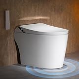 Smart Toilet with Bidet Built in,Smart Toilet with Tank,Dual Auto Flush,Foam Dispenser,Deodorization,Foot Sensor,Blackout Flush,Heated Seat,Warm Water,Bidet Toilet for Modern Bathroom,Night Light