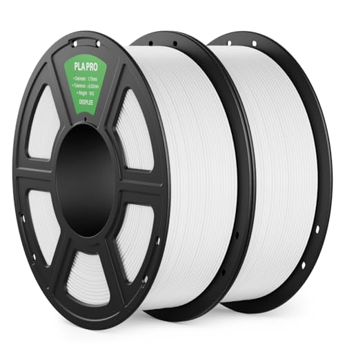 Image of PLA PRO Filament 1.75mm, Stronger Toughness 3D Printer Filament, PLA Filament Dimensional Accuracy + /- 0.02 mm, Neatly Wound, Fits Most FDM 3D Printer, 2 Pack White