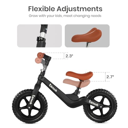 Hello-5ive 12" Balance Bike for boys,girls, Lightweight No Pedal Walking Training Bike with Nylon Frame and Flat-Free Tires, Adjustable Kids Balance Bike for 2,3,4,5 year old (Black) - Image 4