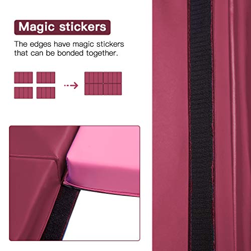 Gymnastics Mat 4X10X2 Tumbling Mat Gym Mat 4 Foldding Mat Gymnastic Indoor/Outdoor Mat 2 Inches Thick Pu Leather Exercise Mat For Tumbling Stretching Yoga Arts Mat Home Gym Mat Yoga Mat #TOP7