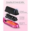 Terviiix Hair Straightening Brush Magenta - Rapid Heat Hair Straightener Brush 450F in 20S, Ionic Technology, 13 Settings, Dual Voltage, Anti-Scald, for Frizz Control & Daily Styling