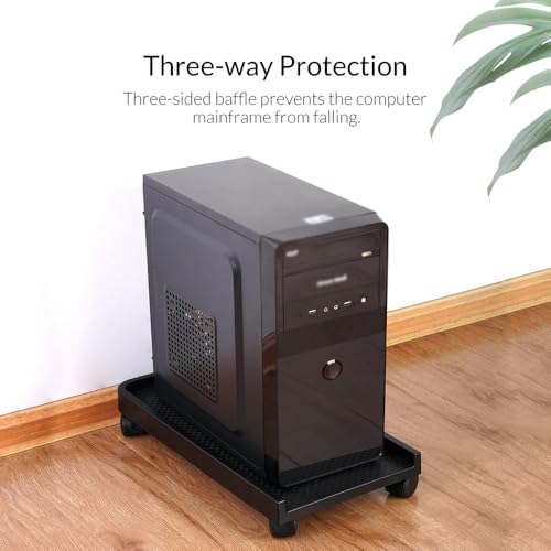 Soporte móvil para CPU con ruedas bloqueables para torre PC, ideal para hogar y oficina miniatura 5