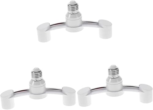 VILLCASE Bombilla de luz LED Bombilla Led Bombillas LED 3 unids Socket Branch Dual para Divisor Blanco Convertidor Adaptador Base LED Cabezales LED