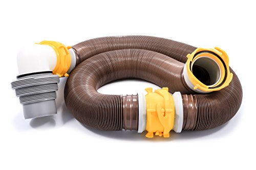 Camco 39625 Revolution 20' Sewer Hose Kit With 360 Degree Swivel Fittings And 4-In1 Elbow Adapter, Ready To Use Kit With Hose And Adapter #TOP1
