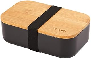 EOIMS Bento Box Adult,Cute Japanese Lunch Box Containers for Kids, Included Sauce Container, Divider Microwave Dishwasher & Freezer Safe Leak-Proof Black