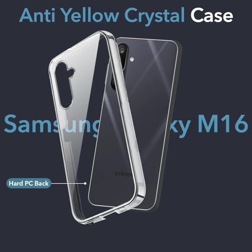 Image of DIZORO Compatible with Samsung Galaxy M16 5G Back Cover Case Clear,[ Anti Yellow ][Military Grade Protection] Hard PC Back Cover Transparent