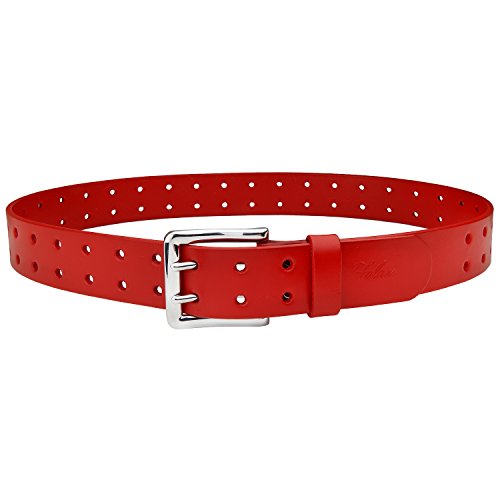 Falari Men's Full Grain Leather Double Prong Belt Double Hole Belt3