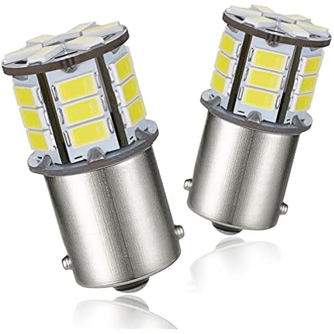 OBOLED P21W LED Bulbs 1156 BA15S 382 7506 1141 1003 24SMD for Rv Interior Lights Car Position Light Turn Signal Light Tail Parking Backup Reverse Lights 12V 24V White 2PCS Cover