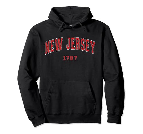 New Jersey EST. 1787 USA Felpa con Cappuccio
