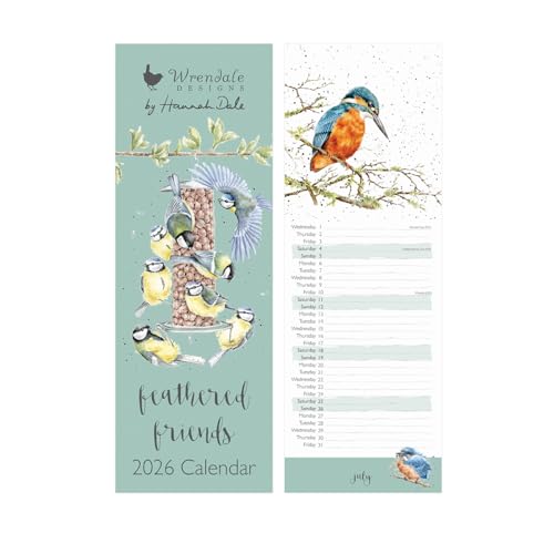 Wrendale Designs - 'Feathered Friends' Slim Vogelkalender 2026