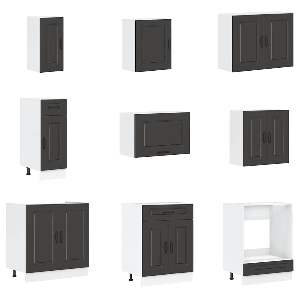 Tomostar Cuisine Complète d'angle sans Plan de Travail, Mueble de Cuisine Complete Ensemble d'armoires de Cuisine 14 pcs Kalmar Bois d'ingénierie