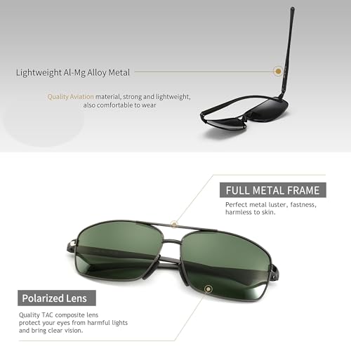 Image of SUNGAIT UV protection Ultra Lightweight Rectangular Polarized Sunglasses