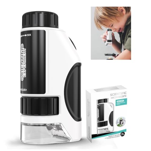 Portable Pocket Microscopefor Kids | Handheld Kids Microscope | Microscope for Kids-50X-300XMagnification | Toys Gifts | Portable Edu Gift | Interactive Learning | Ages 3+,Dark Green - image 1
