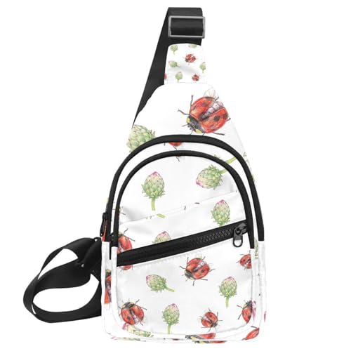 Mochila cruzada Ladybug con correa ajustable y diseño ergonómico para pecho