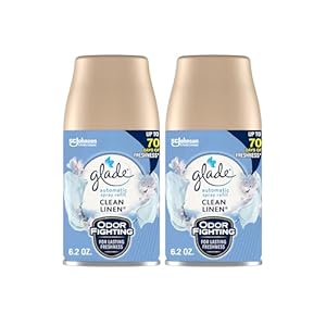 Glade Automatic Spray Air Freshener Refill, Scented Air Freshener for Home and Bathroom, Clean Linen, 6.2 Oz, 2 Count