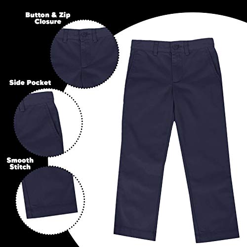 Boy's Double Knee Slim Fit School Uniform Pants4