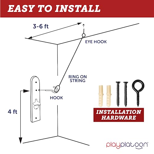 Image of Play Platoon Hook and Ring Toss Bar Game for Adults - Wood Toss Ring Game for Adults - Perfect Home, Basements, & Bar Gifts