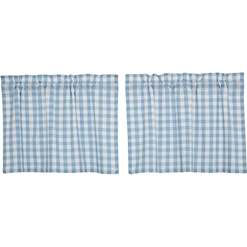 VHC-Brands-Annie-Blue-Buffalo-Check-Farmhouse-Tier-Kitchen-Curtain-Set-24x36 VHC Brands Annie Blue Buffalo Check Farmhouse Tier Kitchen Curtain Set 24×36