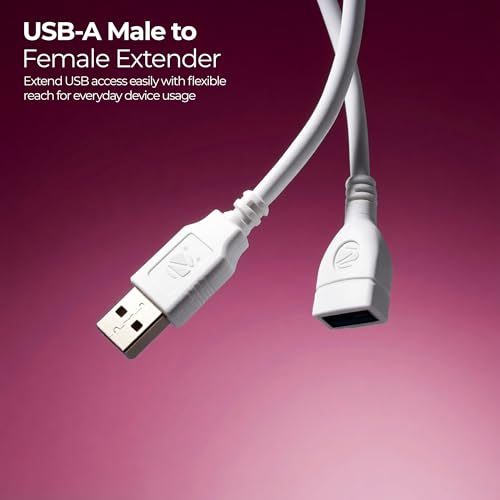 Image of Zebronics USB Extension Cable, 1.5 Meter Length, 480Mbps Data Transfer, Full Copper Core, Nickel-Plated Connectors, Durable Build, For TV, Laptop, PC, Hard Drive, Gamepad (UEC15)
