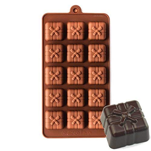 Bakers Cutlery Silicone 15 Cavity Small Gift Box Ice Cube Chocolate Bakeware Mold
