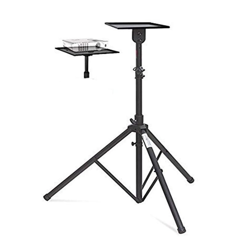 Ziozy Projector Stand, Mount Laptop Tripod Adjustable Height 4 to 6 Feet, Universal Outdoor Floor Stand Actual Size of Tray - 14 x 12 (lxb) Inches for Computer, Book, Music Notes, Sound Media, DJ#1