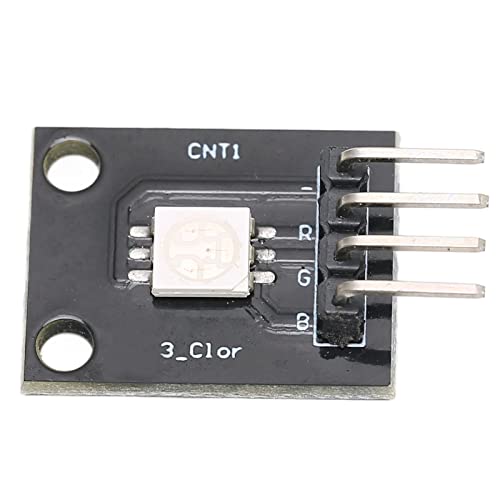 SilkRoadSupply RGB SMD Módulo de placa LED 3 Modulador de luz de color PWM Kit Electronic Electronic Kit PCB 5V KY009 para proyectos de microcontroladores Scratch Imprevious ABS Ma
