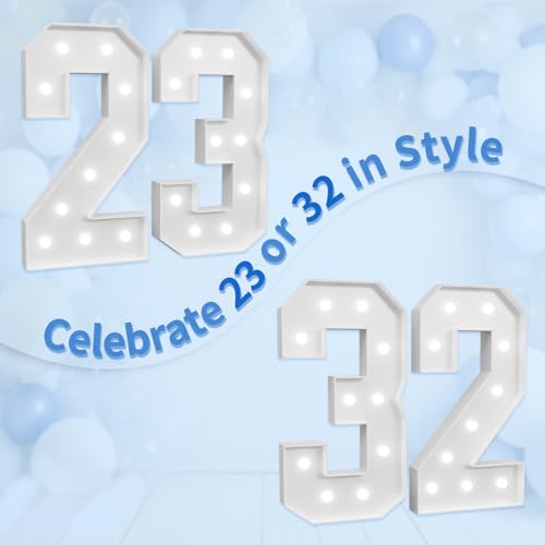 Image of imprsv Marquee Numbers Large 32nd-Birthday Decorations: 4ft Light Up Number