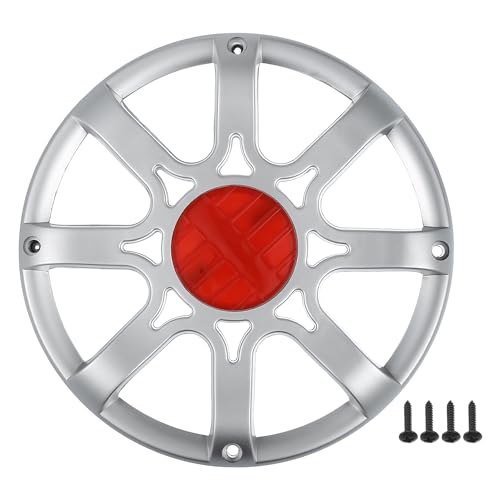 ACROPIX 6インチカースピーカーグリルカバー ラウンド6インチオーディオスピーカーサブウーファーガードプロテクターケース マウンティングスクリュー付き ABSシルバートーン - 1個パック