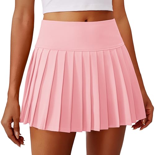 Pleated tennis skort for women with high waist