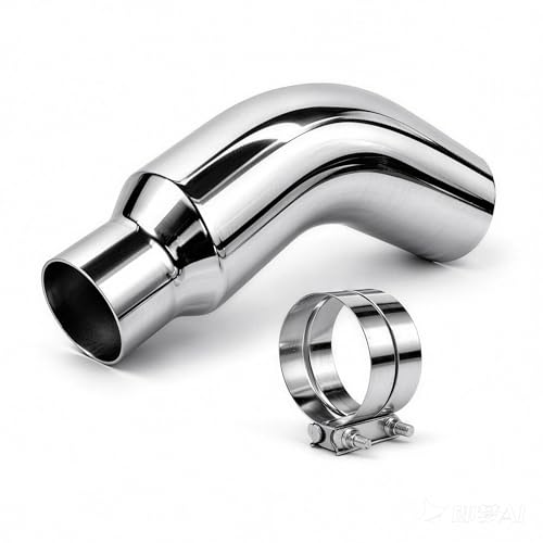 Exhaust Tip Universal 5 to 7 Inch Exhaust Elbow Pipe with Clamp Chrome Fits Car Truck & Diesel Pickup Truck