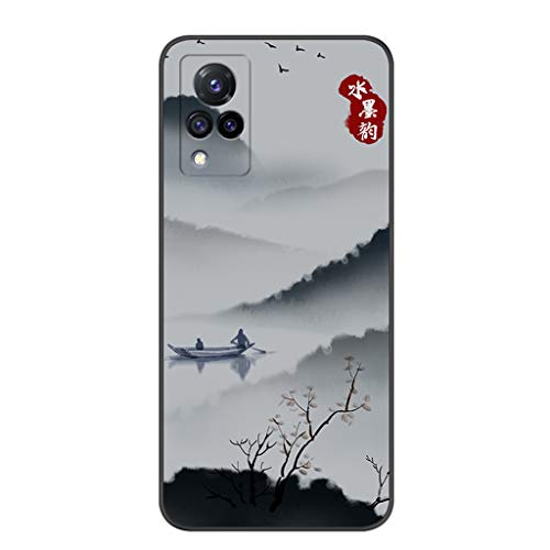 YOGOTEU Teléfono móvil para el caso Pinturas Paisajes Chinos Teléfono para el Caso Frosted Soft Bumper Protector Smartphone