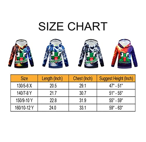 Dotrewes Hoodie For Boys Cartoon Novelty Outfits Youth Long Sleeve Pullover Outfit Big Kids Fashion Black 9-10 Y #TOP2