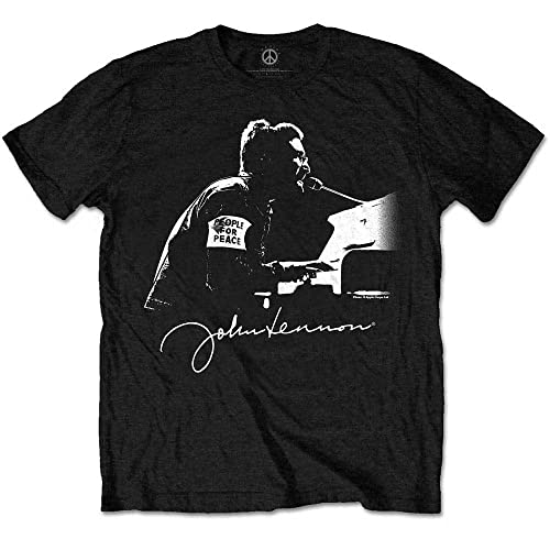 John Lennon People for Peace Black Cotton T-Shirt - XL