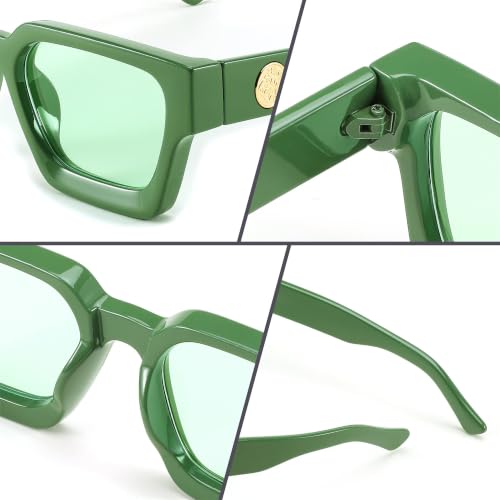 Image of FEISEDY Retro 90s Chunky Square Sunglasses for Women Men B2385