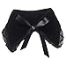 Black Sugar Faux Col Jabot Velours Médiéval dentelle lolita poupée col vintage Détachable Victorien amovible a nouer lavallière Cravate (Tout Noir)