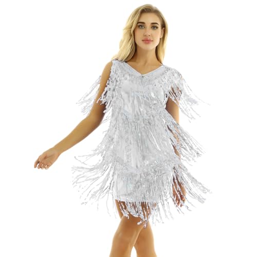 Robe latine salsa avec jupe à franges pour rumba