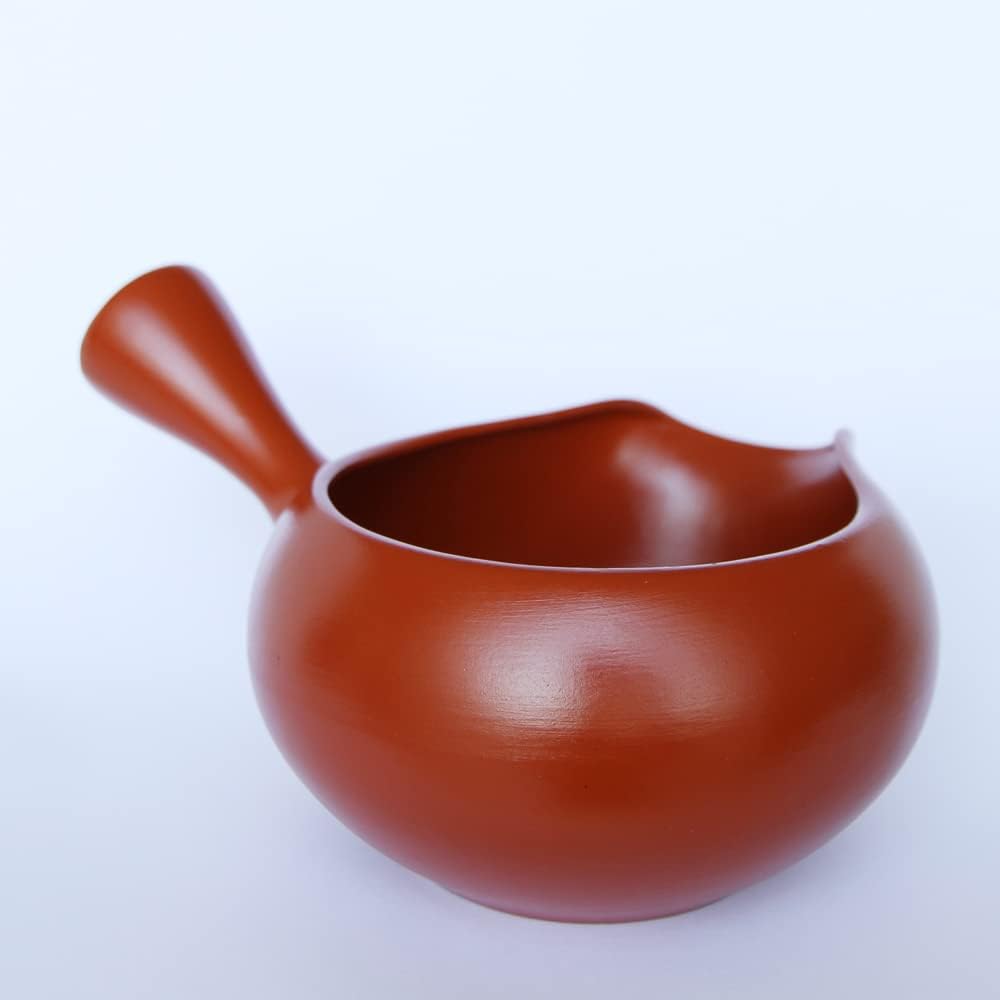 Made in Japan -Matcha bowl with spout and handle/Yuzamashi water cooler for green tea -Red Brown | Japanese Tea KIMIKURA