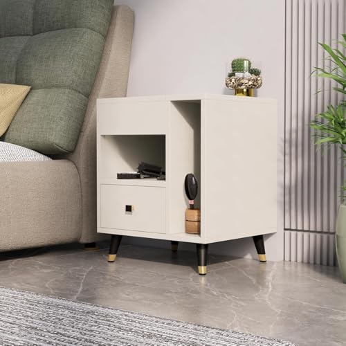 Image of Bniture Engineered Wood Dressing Table with 1 Drawer, Mirror and Huge Storage Space | Vanity for Living Room, Bedroom (Frosty White)