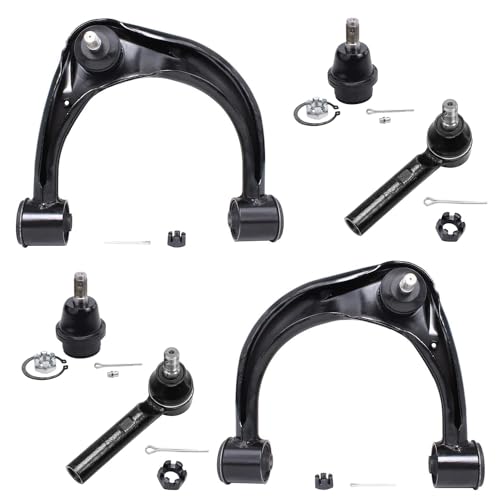 Image of Detroit Axle - 6PC Front Upper Control Arms + Lower Ball Joints + Outer Tie Rods for 2003-2009 Toyota 4Runner - [2007-2009 FJ Cruiser] - 2003-2009 Lexus GX470